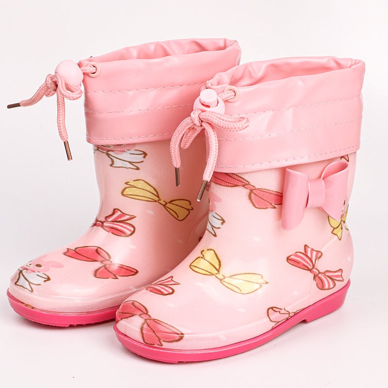 Export Creative Flower Cloth Children Rain Shoes Boots Water Sleeve Rubber Shoes Non-Slip Soft Bottom Light A Generation Of Hair - Image 1