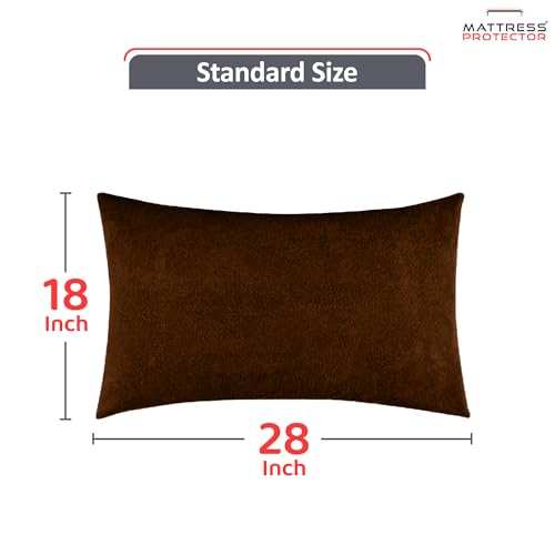 Mattress Protector Ultra Soft Terry Waterproof Pillow Protector - Zippered Closure | Protects Against Dust Mites, Bed Bugs, Oil & Water Spills, Standard Size ( 18x28 Inch - Coffee ) - Pack of 2 - Image 3
