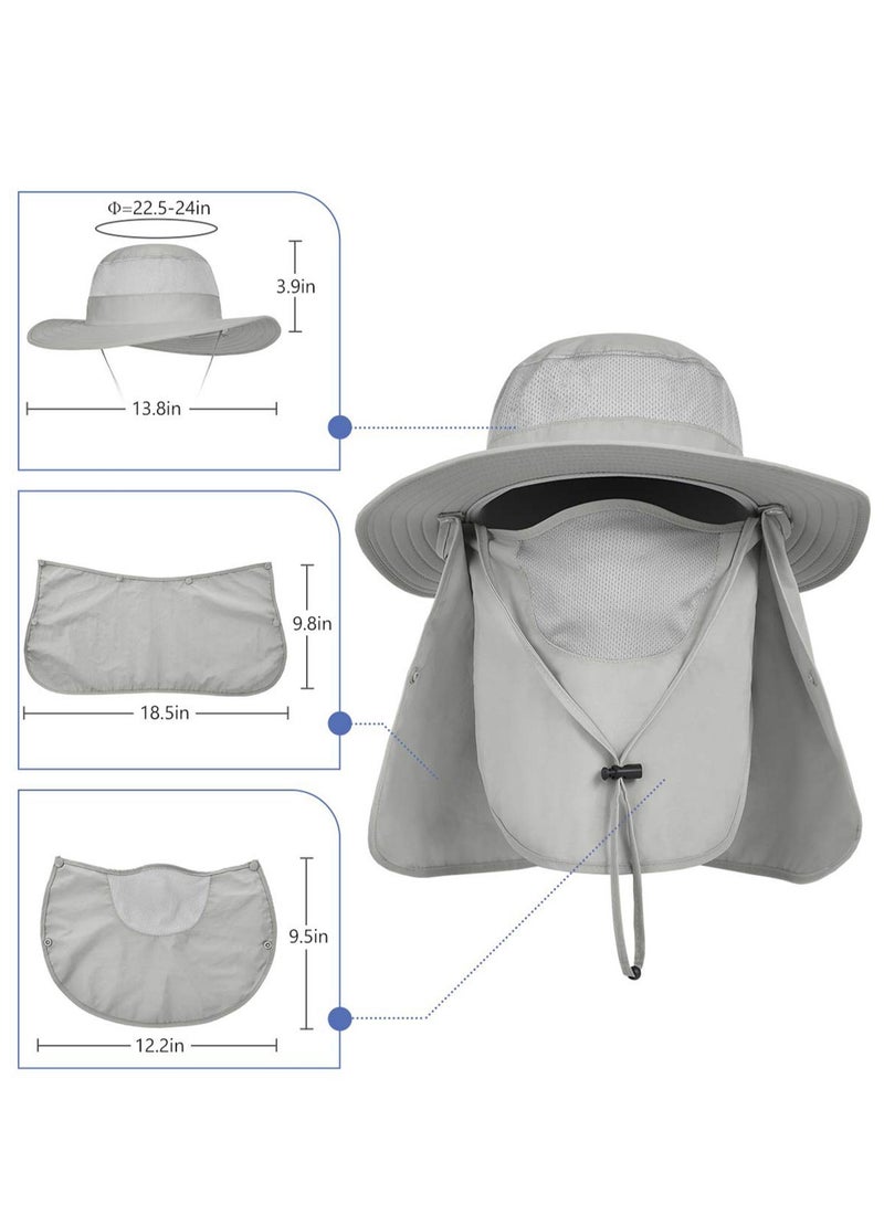 Y&D Outdoor Sun Hat UPF 50 Protection Waterproof Fishing Cap Face Cover Summer Neck Flap Hat, Unisex with Cap, - Image 3