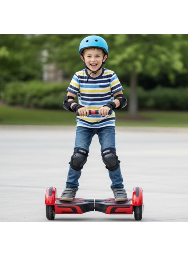 two wheel self balancing electric hoverboard with LED wheels rechargeable battery durable plastic Body Black Red - Image 4