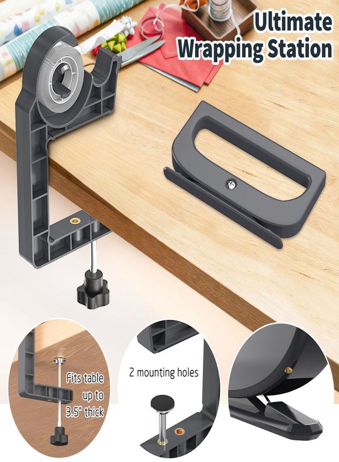 MONMEE Tabletop Gift Wrapping Tool with Tape Dispenser & Cutter-2 Pack Adjustable Wrapping Paper Table Clamps with 2 Tapes-Perfect for Valentine's Day, Holidays, and Crafting - Image 4