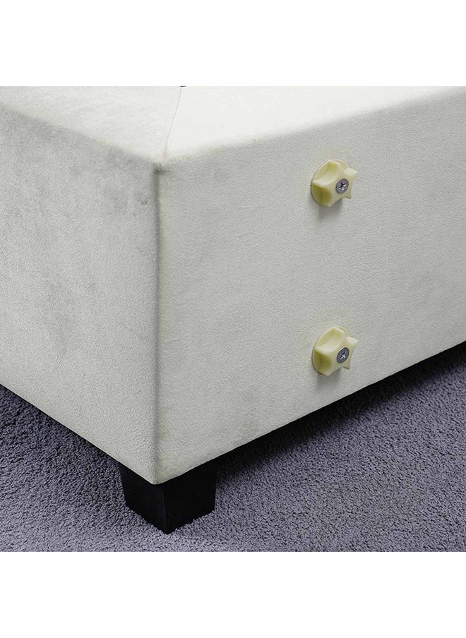 Pan Home قاعدة كاليبسو مخملية بيضاء 90×200 سم  - Image 5