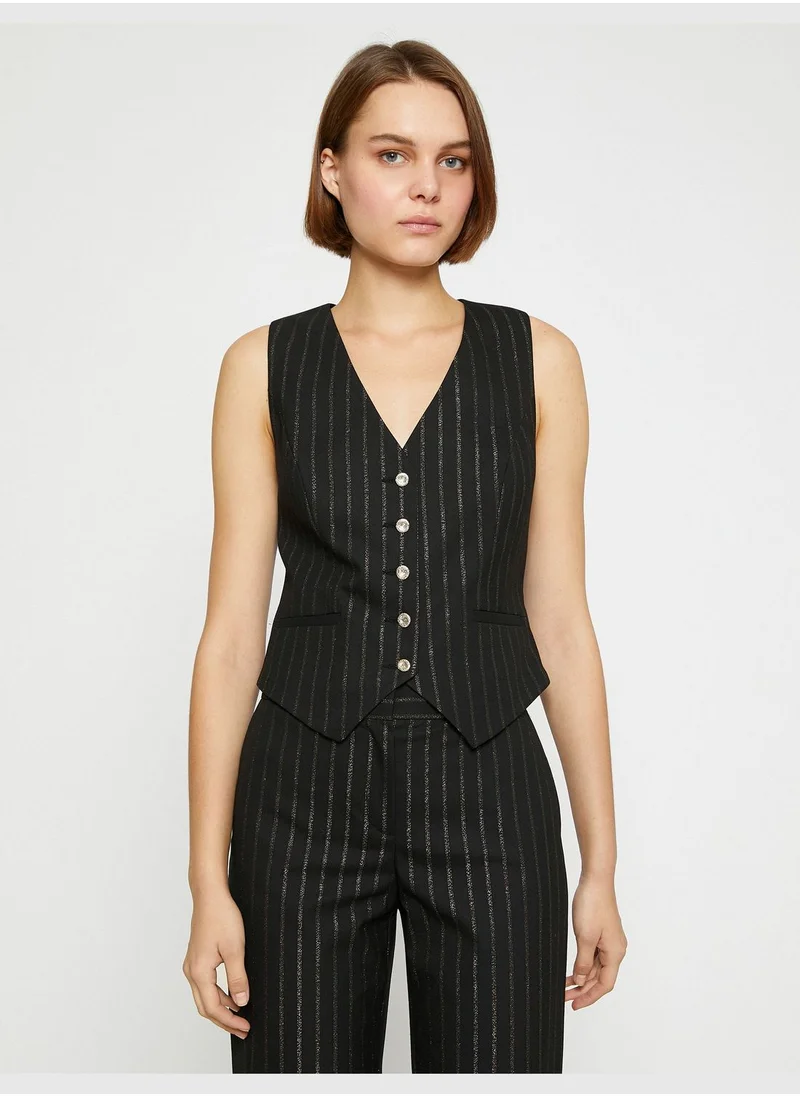KOTON Silvery Blazer Vest