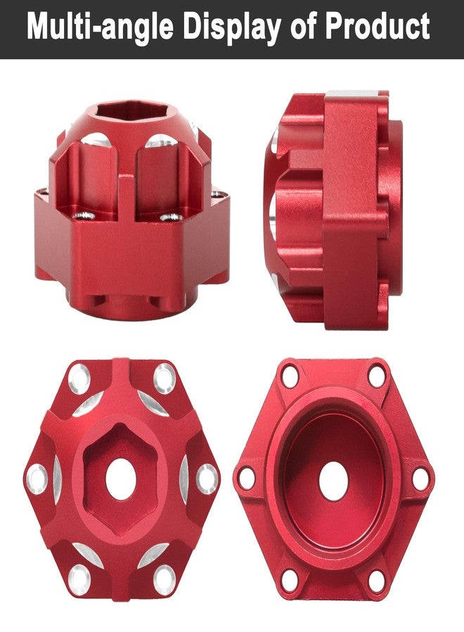 LRFHL 1/10 6x30 to 12mm Aluminum Hex Adapters 17.5mm Thickness for 1/10 Pro-Line Racing 6x30 to 12mm PRO633701 PL28 MX28 Wheel Hex Hub Adapter Upgrade Parts (Red) - Image 3
