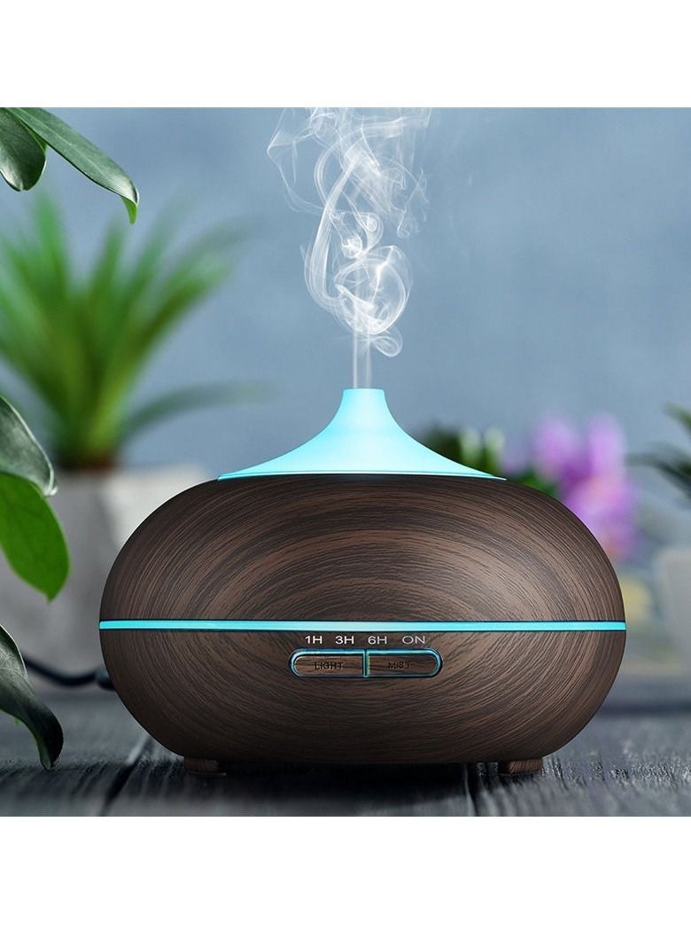 Mi VAZA - 500ML Aromatherapy Essential Oil Diffuser Wood Grain Remote Control Ultrasonic Air Humidifier Cool with 7 Color LED Light - Image 1
