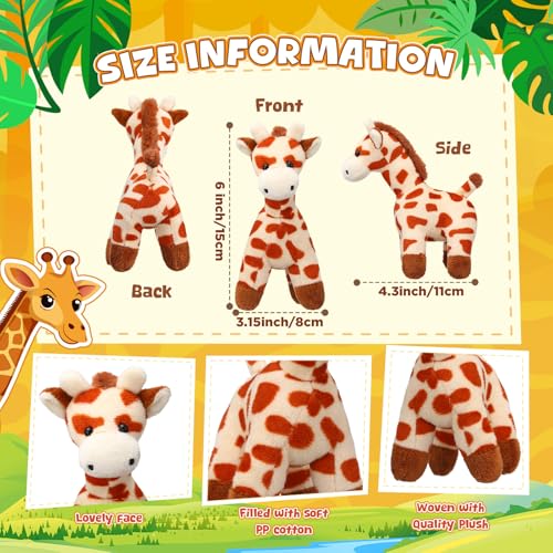 Blueweenly 20 Pcs Giraffe Stuffed Animal Bulk 6 Cute Stuffed Giraffe Toy Plush Safari Plush Jungle Zoo Wild Animal Bulk Toy Party Decor Valentines Day Gift for Kid Girl Boy Forest Birthday Party - Image 5