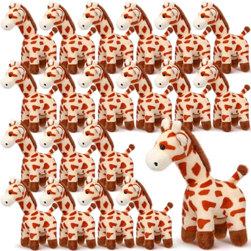Blueweenly 20 Pcs Giraffe Stuffed Animal Bulk 6 Cute Stuffed Giraffe Toy Plush Safari Plush Jungle Zoo Wild Animal Bulk Toy Party Decor Valentines Day Gift for Kid Girl Boy Forest Birthday Party - Image 1
