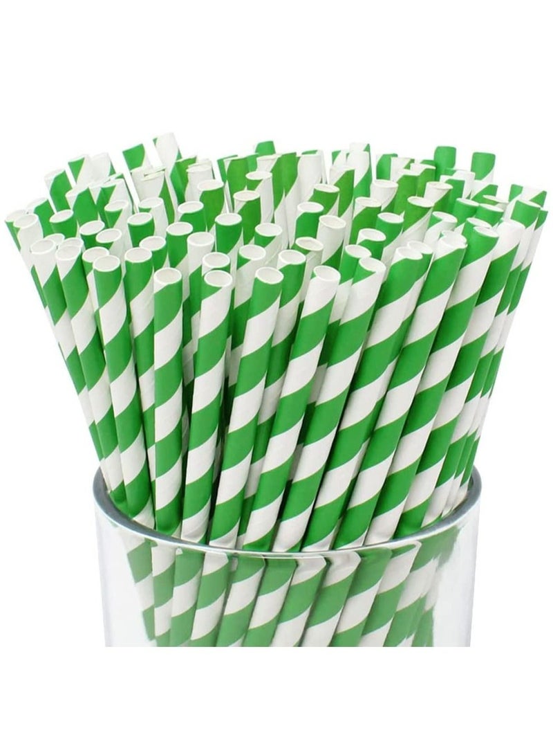 4basix Biodegradable Paper Straws Pack of 120 Green Color Eco Friendly and Sustainable Alternative for Plastic Straws  - Image 1