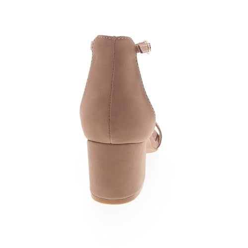 TOP Moda Darcie-1 Ankle Strap Dressy High Heel Sandal, Non-slip Sole, For Wedding, Party, Prom, Evening Wear, or Any Occasion, Sleek Style Block Heel Sandals, Taupe Nubuck, 8.5 - Image 4