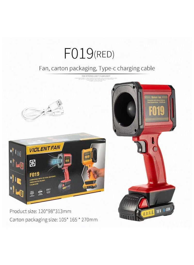 BlueFire Violent Fan F019 Cordless Turbo Jet Fan – 1000W Powerful Turbine Air Blower with Adjustable Wind Speed up to 45 m/s, 18V Li-Ion Battery Compatible with Makita/Bosch/Milwaukee/Dewalt – Portable Electric Air Duster for Keyboard, Computer, Car Cleaning, Camping & Outdoor Use - Image 3