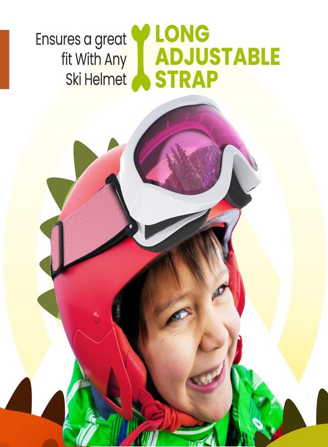 اوت دور ماستر نظارات تزلج للأطفال من OutdoorMaster، نظارات ثلج للأولاد والبنات مع حماية كاملة من الأشعة فوق البنفسجية (إطار بنقشة زهور + عدسة رمادية بنسبة نفاذية الضوء المرئي 13% مع عدسة وردية كاملة من REVO) - Image 2