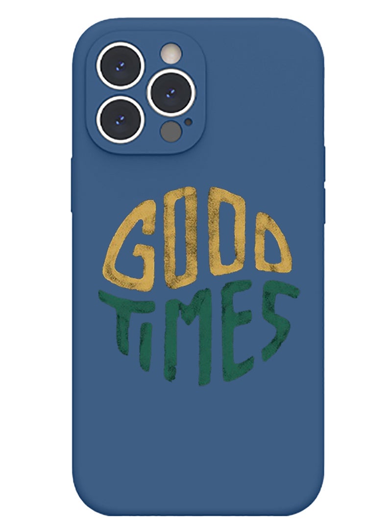 Theodor Protective Slim Fit Case Liquid Silicone Cover with Full Body Protection Anti-Scratch Shockproof Case For iPhone 15 Pro Max Blue  - Good vibe copy - Image 1