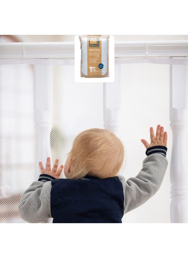 Roving Cove Rovingcove Stair Banister Guard 10Ft X 3Ft Railing Safety Net For Baby Proofing Child Safety Gate Cover Balcony Mesh Netting Pearl White  - Image 1