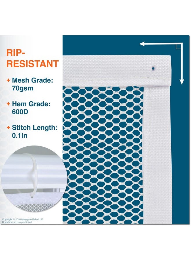 Roving Cove Rovingcove Stair Banister Guard 10Ft X 3Ft Railing Safety Net For Baby Proofing Child Safety Gate Cover Balcony Mesh Netting Pearl White  - Image 3