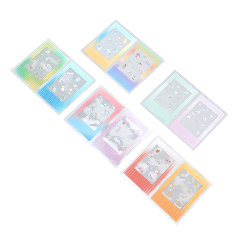Photo Frame Sticker 12 Pcs Time Imprint: PET Material Thick & Tear Resistant - Exquisite Hot Stamped Cartoon Graphics Self Adhesive Sticker for DIY Scrapbook, Diary, Photo Album & Craft Decor - Image 2