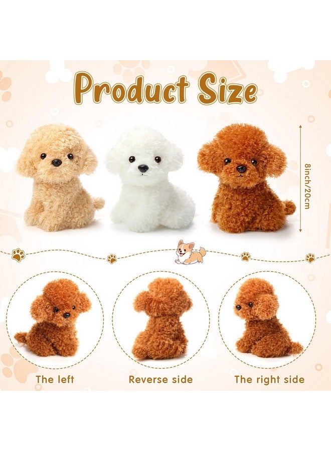 Harrycle 6 Pcs 8 Inch Stuffed Puppies Bulk Puppy Stuffed Dogs Animal Party Favors Plush Dogs Toy Set Gift for Kids Baby Birthday(Retro Color, Adorable Style) - Image 2