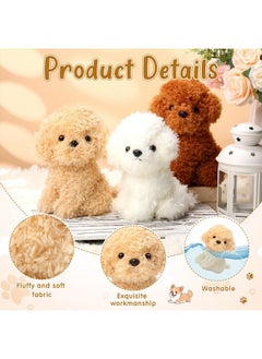 Harrycle Harrycle 6 Pcs 8 Inch Stuffed Puppies Bulk Puppy Stuffed Dogs Animal Party Favors Plush Dogs Toy Set Gift for Kids Baby Birthday(Retro Color, Adorable Style)  - Image 3