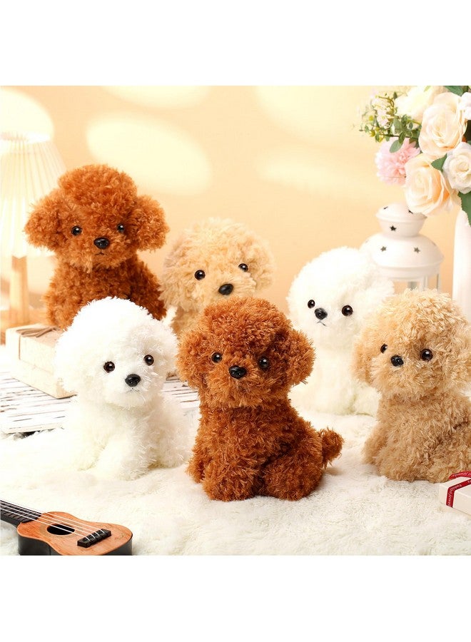 Harrycle 6 Pcs 8 Inch Stuffed Puppies Bulk Puppy Stuffed Dogs Animal Party Favors Plush Dogs Toy Set Gift for Kids Baby Birthday(Retro Color, Adorable Style) - Image 4