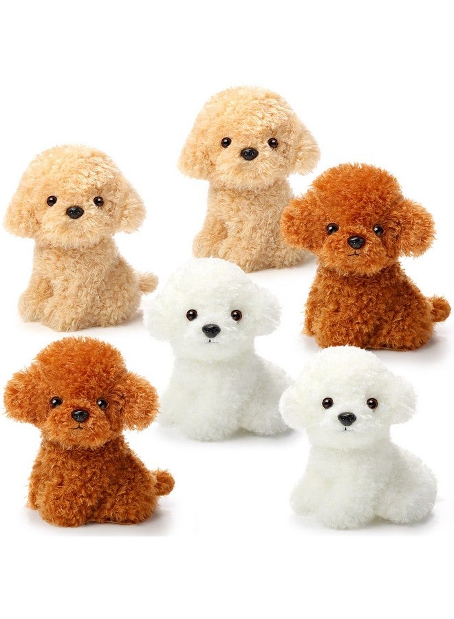 Harrycle 6 Pcs 8 Inch Stuffed Puppies Bulk Puppy Stuffed Dogs Animal Party Favors Plush Dogs Toy Set Gift for Kids Baby Birthday(Retro Color, Adorable Style) - Image 1