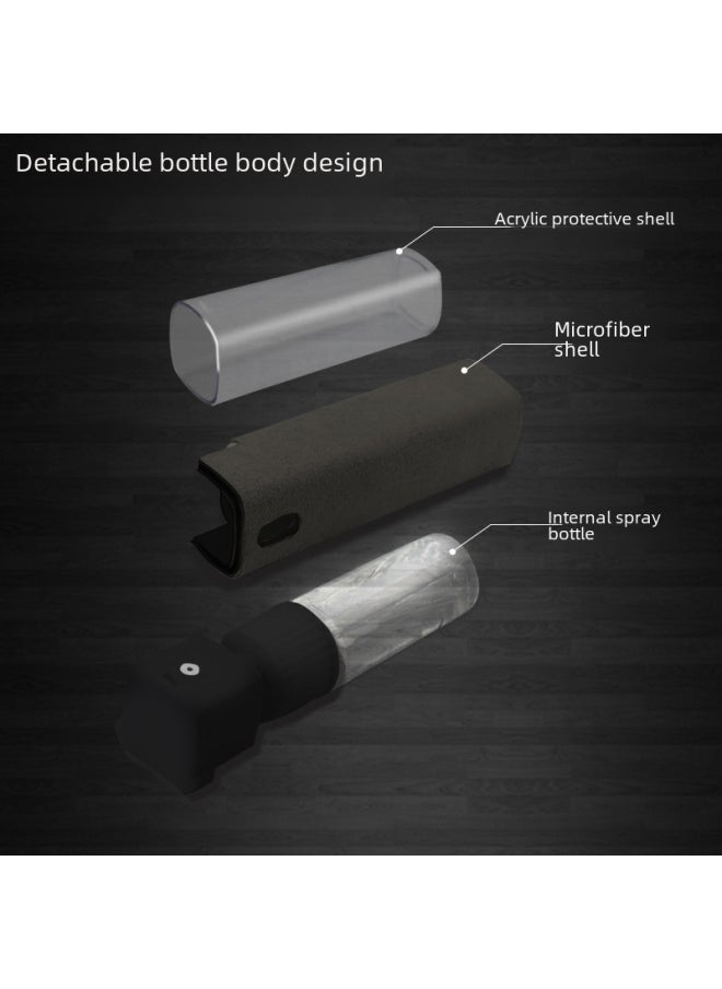 Generic - Mobile Phone Screen Cleaner Laptop Computer Cleaning Spray Wipe Dust Tool Source Digital Computer Cleaning Supplies-Color:[True Super Black] Oval Cleaner + PC Shell - Image 1