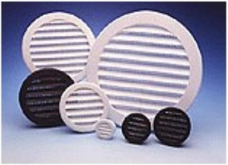 Plw100-1" Round Plastic Louver W/ Insect Screen, White, Bag/6