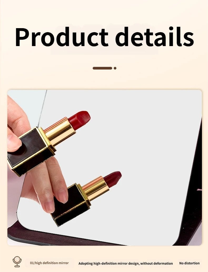 مرآة مكياج قابلة للطي محمولة للمكتب والسفر، تصميم مضغوط للمسات السريعة - Image 4
