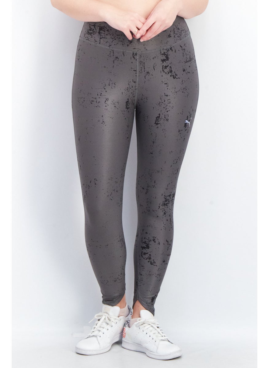 PUMA Women Tight Fit Textured Training Leggings, Grey  - Image 1