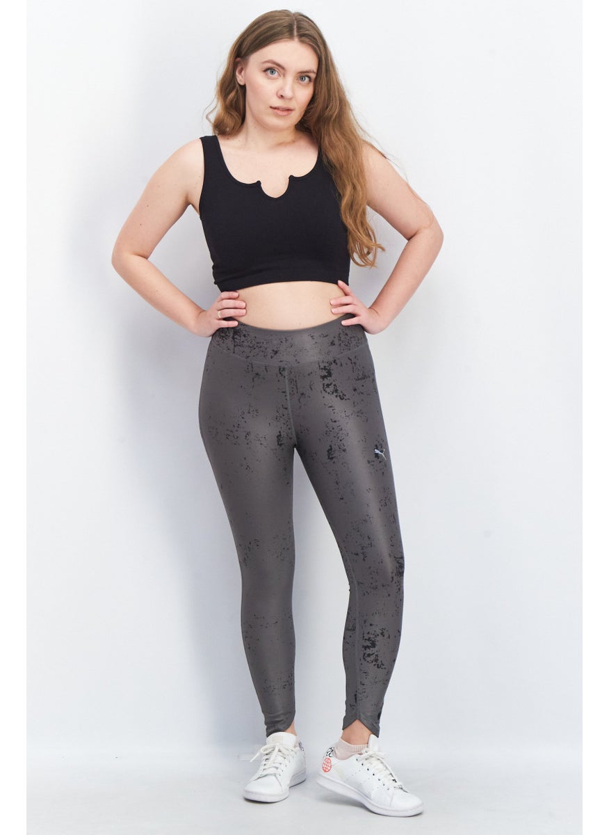 PUMA Women Tight Fit Textured Training Leggings, Grey  - Image 4