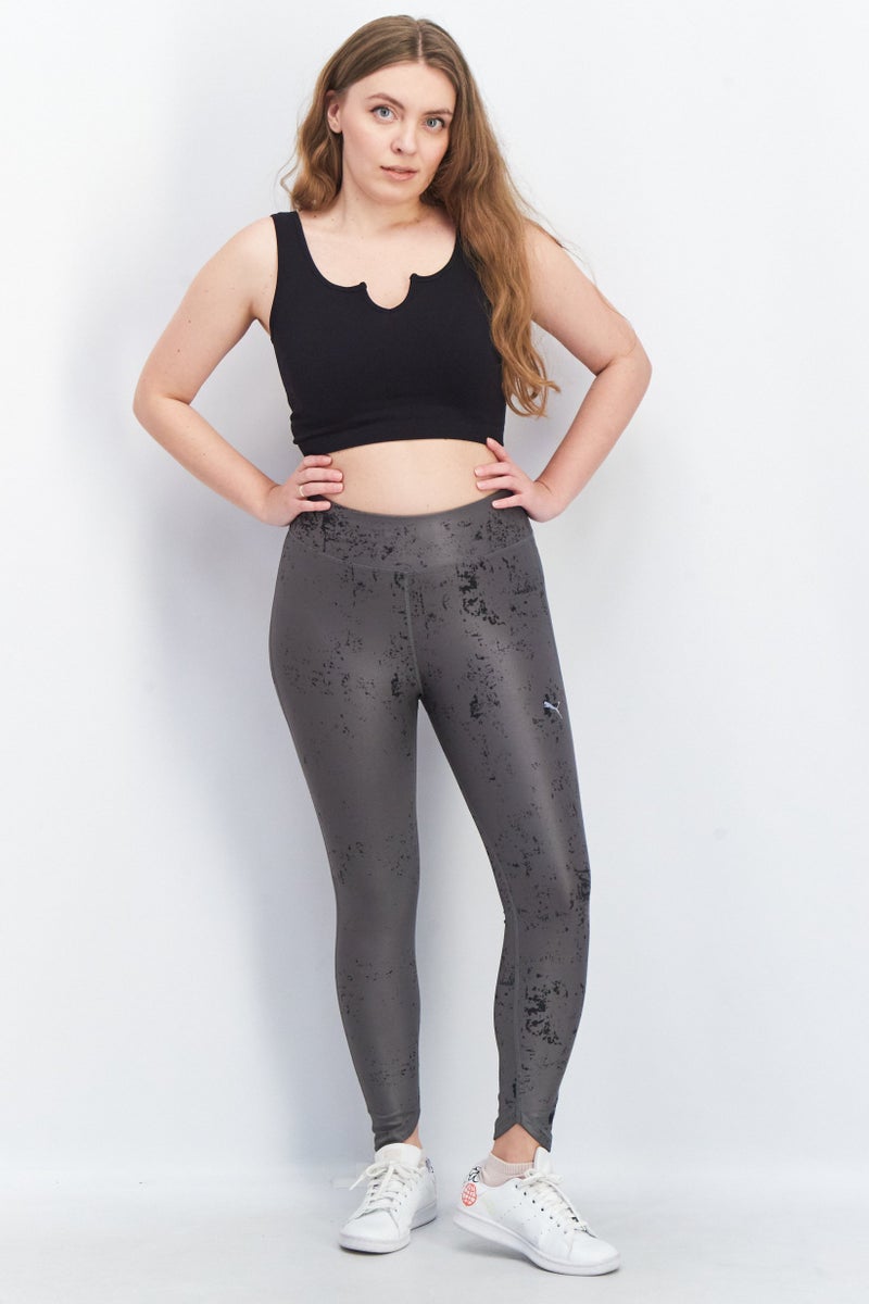 PUMA Women Tight Fit Textured Training Leggings, Grey - Image 4