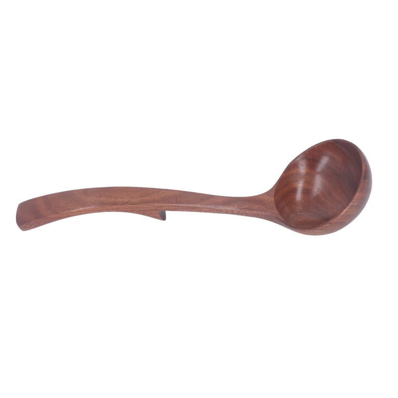 Wooden Ladle L Size Solid Wood Material - Gentle On Cookware Japanese Style Ladle For Home Kitchen Cooking - Image 3