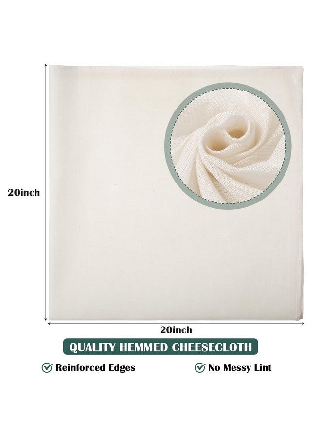 Reginary Reginary 48 Pcs 20 x 20 Inches Cheese Cloths Bulk, Grade 100, Hemmed Cheesecloth for Straining Unbleached Cotton Muslin Cloth Reusable for Cooking Baking Juicing Cheese Making  - Image 2