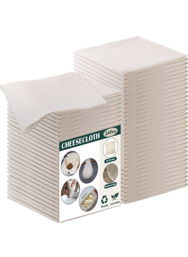 Reginary Reginary 48 Pcs 20 x 20 Inches Cheese Cloths Bulk, Grade 100, Hemmed Cheesecloth for Straining Unbleached Cotton Muslin Cloth Reusable for Cooking Baking Juicing Cheese Making  - Image 1
