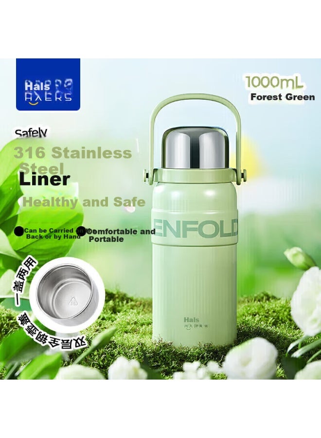 Haers Insulated Bottle Large Capacity Children's Outdoor Portable Dual Water Bottle Cup Stylish Wide-mouth Cup 1000ml - Image 1