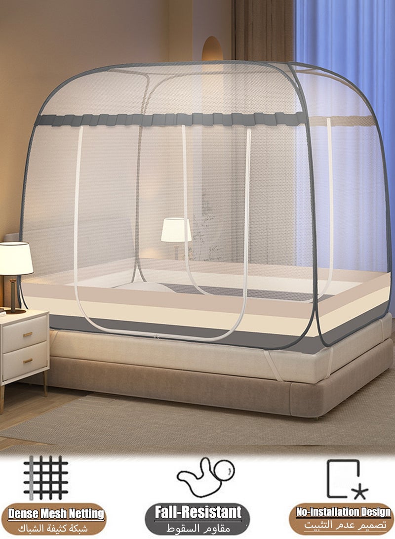 Mosquito Net, Pop-Up Bed Tent with Floor – Spacious Canopy Shelter with Two-Way Zippers, Lightweight Foldable Design, Easy Setup, Mosquito-Resistant and Anti-Fall Protection for Babies – Perfect for Bedroom, Outdoor Camping, Travel & Fishing  - Image 1