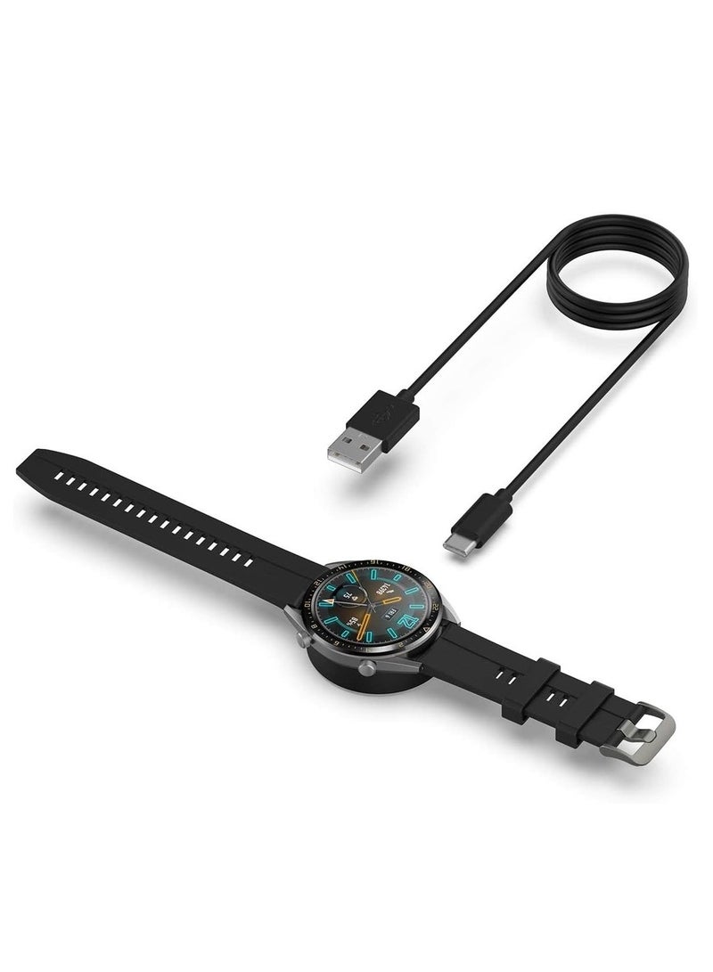 USB Charger Magnetic Fast Charging Cable Dock Compatible With Huawei Watch GT2/GT 2E/ECG For Honor Watch Magic2 GS Pro Smart Watch Accessories (Black) - Image 5