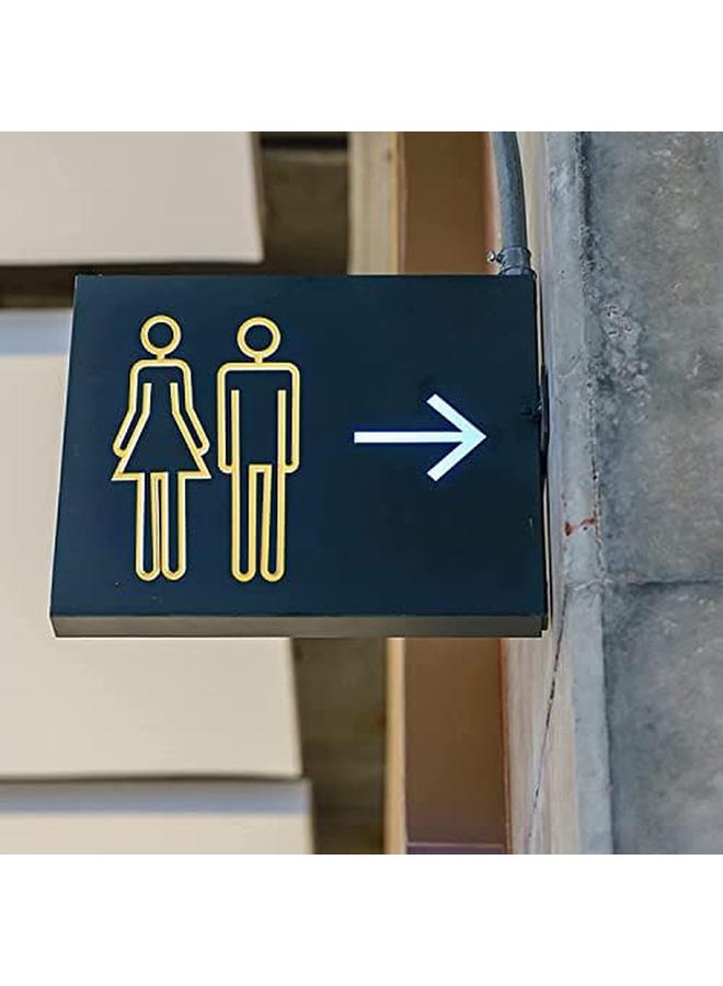 ECVV Acrylic Adhesive Backed Men'S And Women'S Bathroom Sign 8.6" Removable Man Woman Washroom Restroom Signs For Home Office Work Bathroom Signage Gold - Image 2