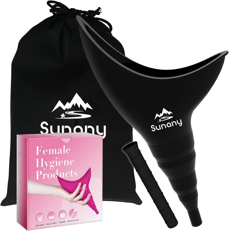 Sunany Store Female Urination Device, Reusable Female Urinal Silicone Women Pee Funnel Allows Women to Pee Standing Up, The Perfect Companion for Camping,Outdoor,Travel（Fuchsia） - Image 1
