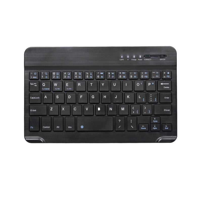 Wireless Keyboard: 7-Inch Black Slim Brushed Design - Fast BT 3.0 Connection Long Battery Life BT Keyboard for Android iOS Windows Tablet Smartphone iPad - Image 1