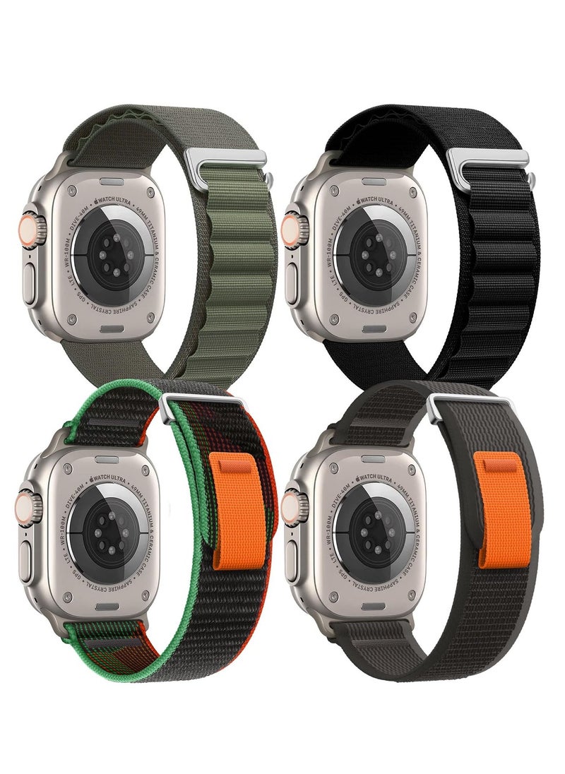 BORTONY - Apple Watch Band 38mm 40mm 41mm Alpine Loop Pack of 4 with Adjustable Sport Nylon Elastic Strap for iWatch Ultra 8 7 6 5 4 3 2 1 - Image 1