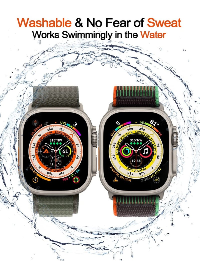 BORTONY - Apple Watch Band 38mm 40mm 41mm Alpine Loop Pack of 4 with Adjustable Sport Nylon Elastic Strap for iWatch Ultra 8 7 6 5 4 3 2 1 - Image 1