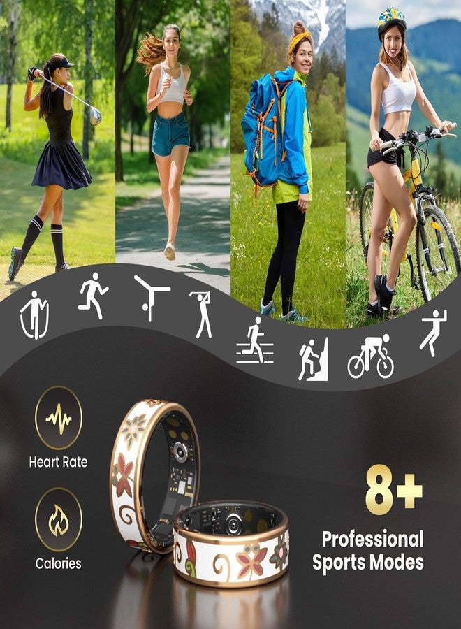 lumthou Enamel Craft Smart Ring for Women & Men - No Subscription Fee Fitness Tracker with Sleep Tracking, Heart Rate, SpO2 - IP68 Waterproof for iPhone Android - Activity Tracker, Remote Camera (9) - Image 3