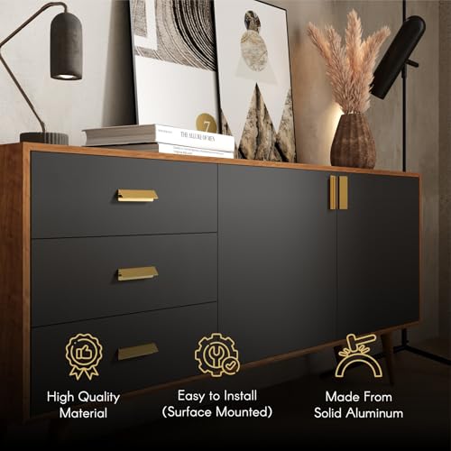 LAPO 2 Piece Knobs for Cabinets– Modern Aluminum Drawer Knob for Kitchen, Wardrobe, Cupboard, and Home Furniture (PVD Gold Finish) - Image 5