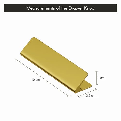 LAPO 2 Piece Knobs for Cabinets– Modern Aluminum Drawer Knob for Kitchen, Wardrobe, Cupboard, and Home Furniture (PVD Gold Finish) - Image 2