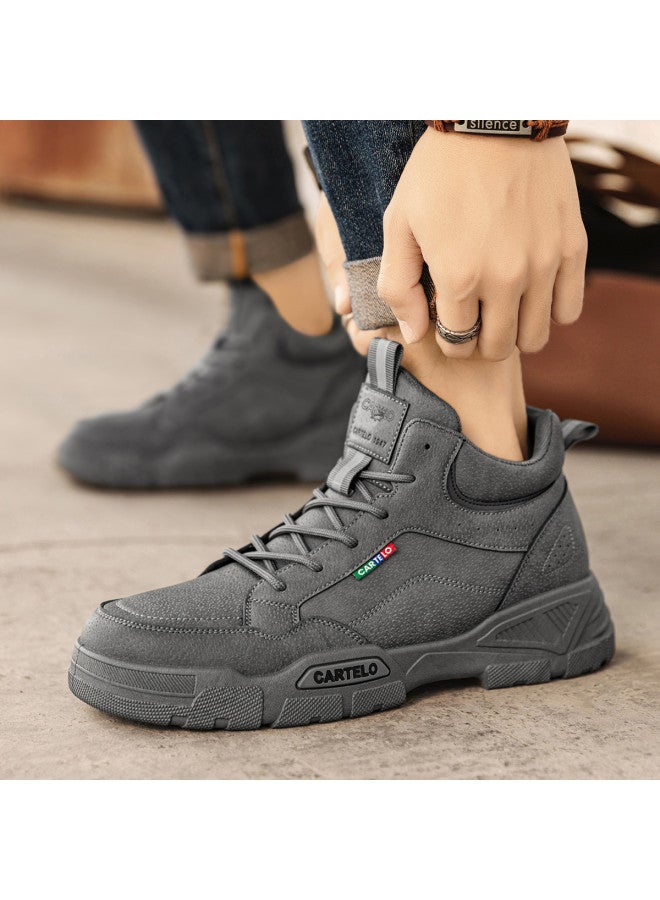 CARTELO Versatile And Minimalist Thick-soled Martin Boots, Comfortable For Daily Wear, Trendy Shoes, Outdoor Casual Boots, Sports Hiking Shoes For Men - Image 4