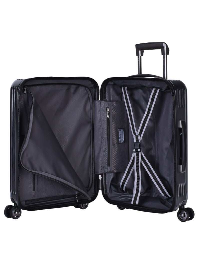 eminent - Hard Shell Travel Bag Alfred Front Loading Business Carry On Luggage trolley with Built in 2 sided TSA Compatible Combination Lock and USB Port KK50B Dark Silver - Image 1