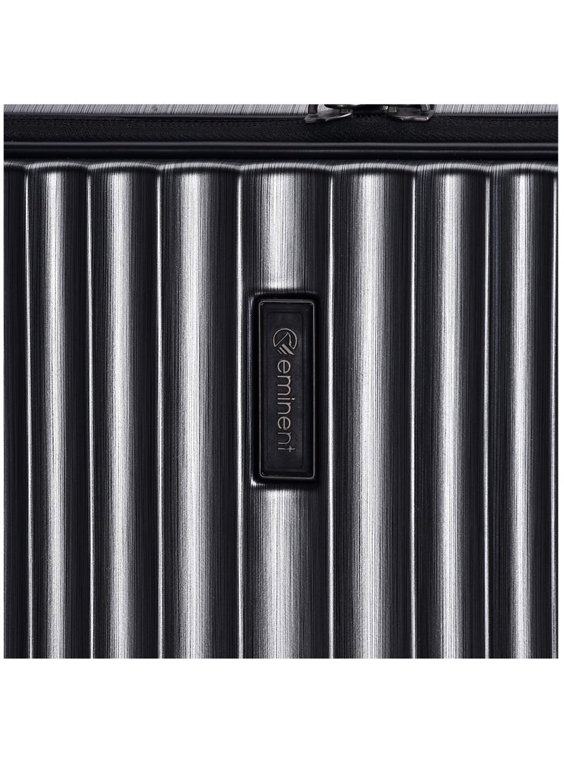 eminent - Hard Shell Travel Bag Alfred Front Loading Business Carry On Luggage trolley with Built in 2 sided TSA Compatible Combination Lock and USB Port KK50B Dark Silver - Image 1