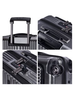 Hard Shell Travel Bag Alfred Front Loading Business Carry On Luggage trolley with Built in 2 sided TSA Compatible Combination Lock and USB Port KK50B Dark Silver - pzsku/Z14A56C1A5357328EAA73Z/45/_/1691585606/a1d4c679-83b7-4efa-bd44-a7ad72f14775