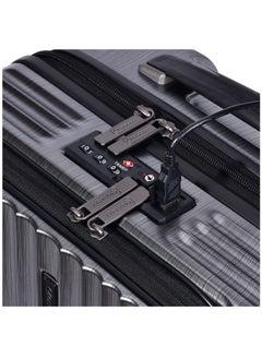 Hard Shell Travel Bag Alfred Front Loading Business Carry On Luggage trolley with Built in 2 sided TSA Compatible Combination Lock and USB Port KK50B Dark Silver - pzsku/Z14A56C1A5357328EAA73Z/45/_/1691585607/c9018ec7-de9d-4bb5-a10e-68025da36dd8