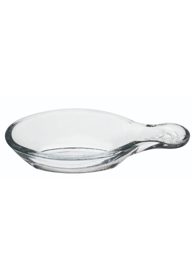 Restaurantware 2 Ounce Leaf Dishes, 6 Lead-Free Tasting Dishes - Etched, With Handle, Clear Glass Sauce Bowls, Serve Condiments, Snacks, Appetizers, Or Desserts, For Parties Or Weddings - Image 1
