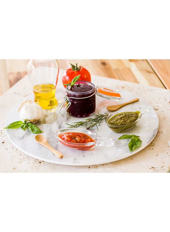 Restaurantware 2 Ounce Leaf Dishes, 6 Lead-Free Tasting Dishes - Etched, With Handle, Clear Glass Sauce Bowls, Serve Condiments, Snacks, Appetizers, Or Desserts, For Parties Or Weddings - Image 5